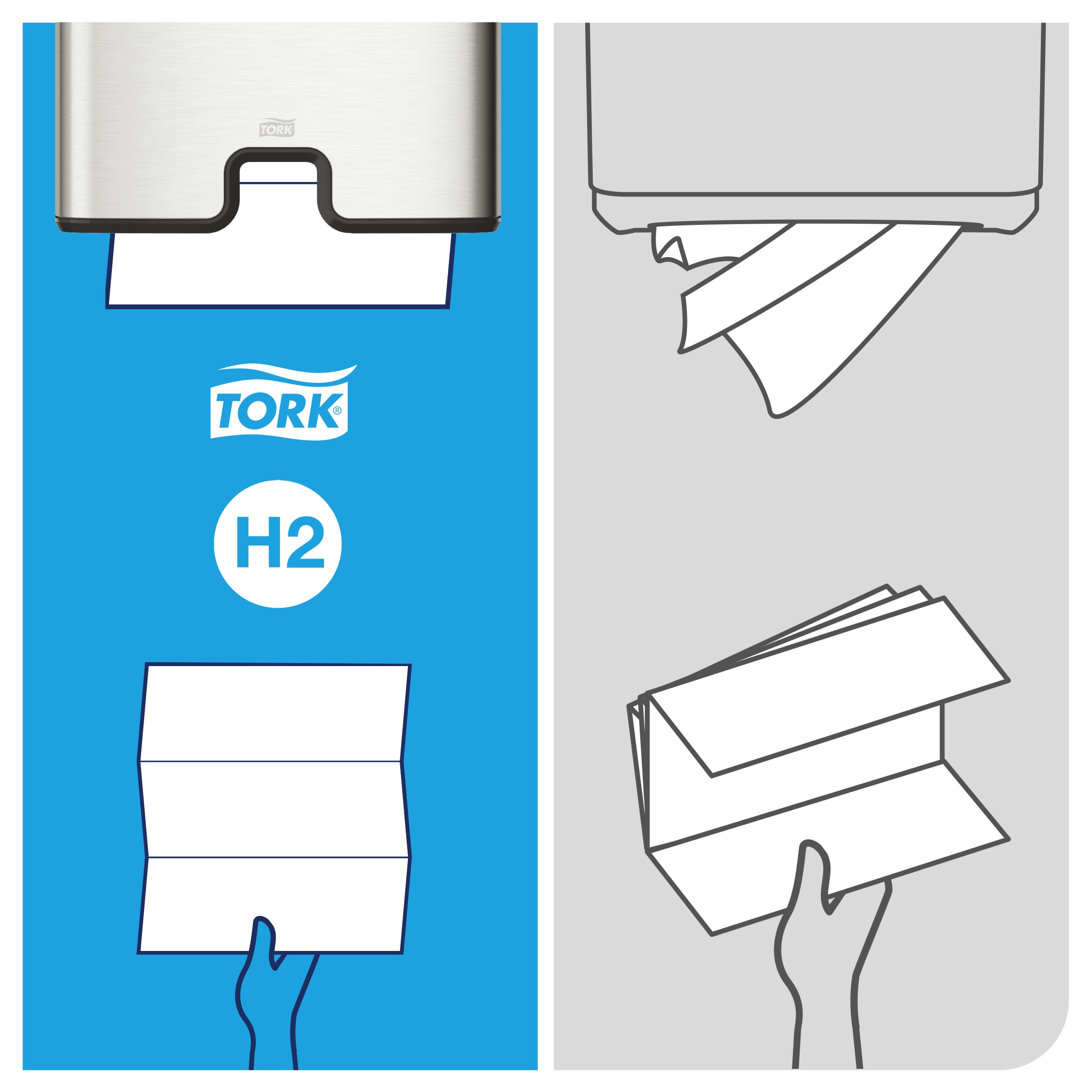 Papierové uteráky Tork Xpress Multifold Premium 2-vrstvové H2, 170 útržkov, 21,2 x 32 cm.