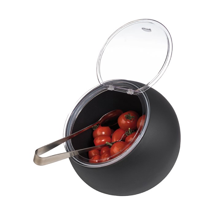 guľa bufetová MOON čierna, 19 cm, 0,8 l, melamín + viečko