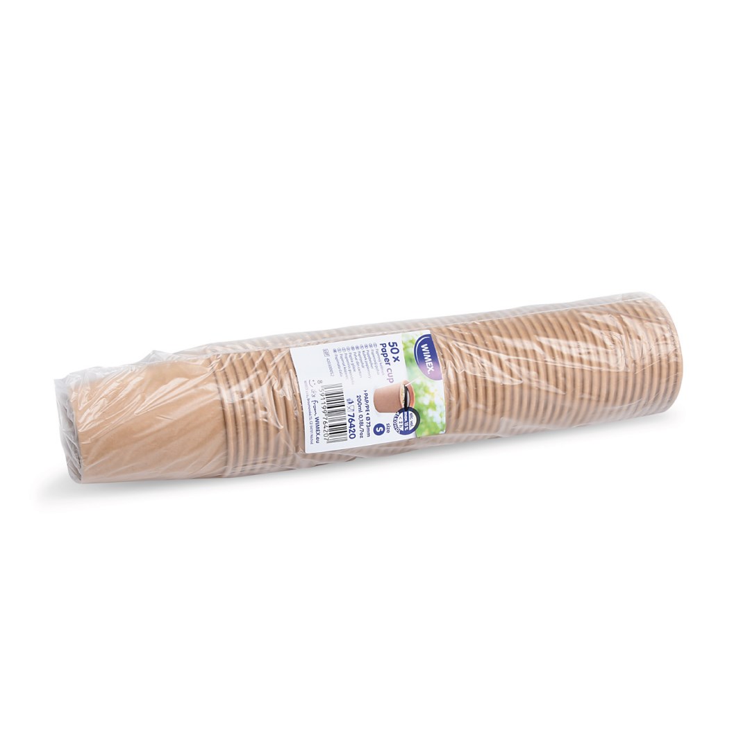 Hnedý papierový kelímok 200ml, 50 ks