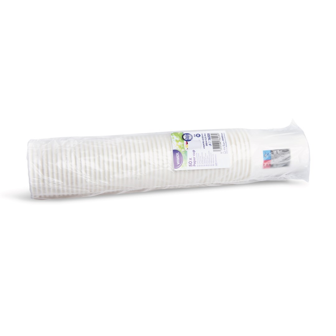 kelímok papierový biely 280ml M/50ks (pr. 80mm)