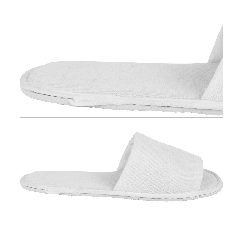 Papuče HOTEL otvorené, biele, 30 cm, zväčšené.
