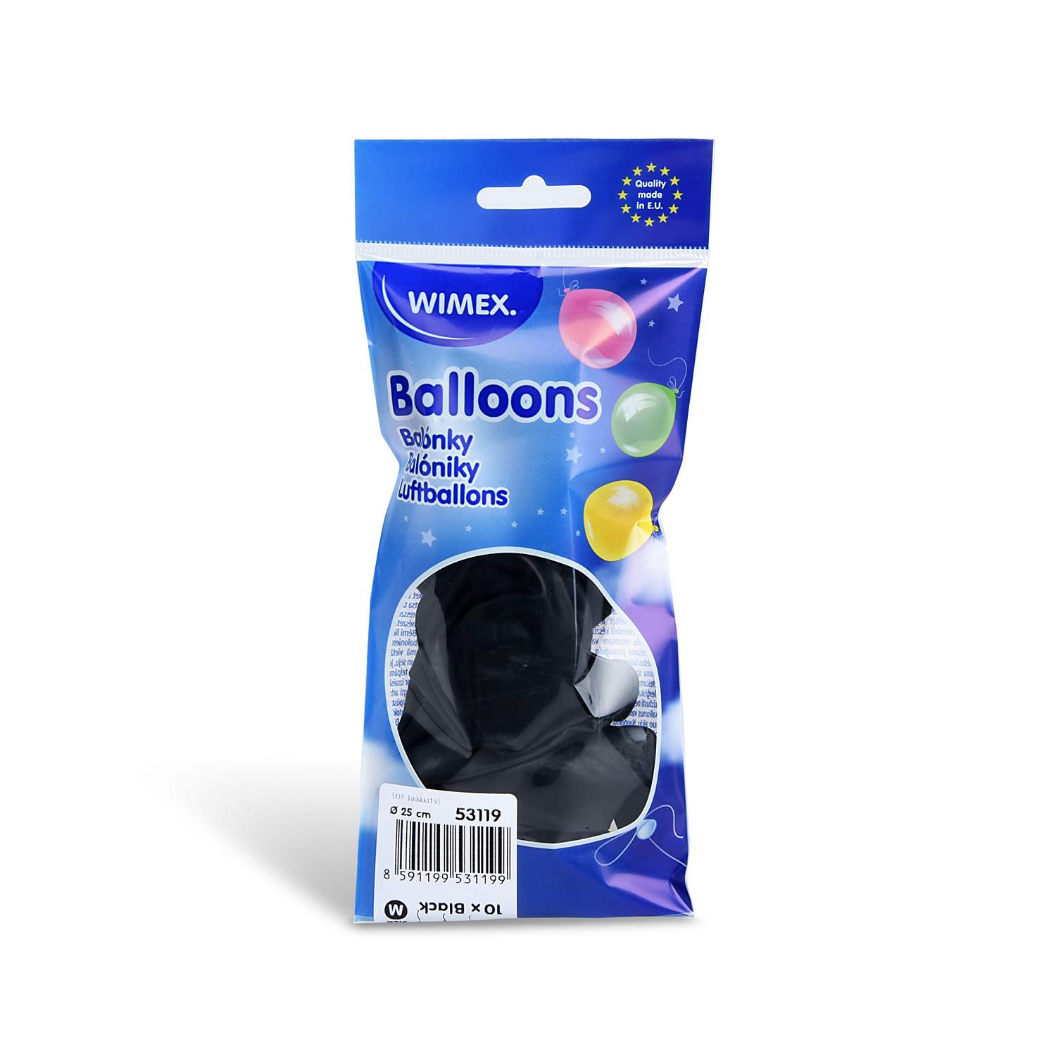 Nafukovacie balóniky M, čierne, 10 ks