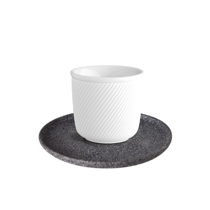 DOUBLEWALLS Porcelánová dvojstenná šálka TWIST raw, 80 ml