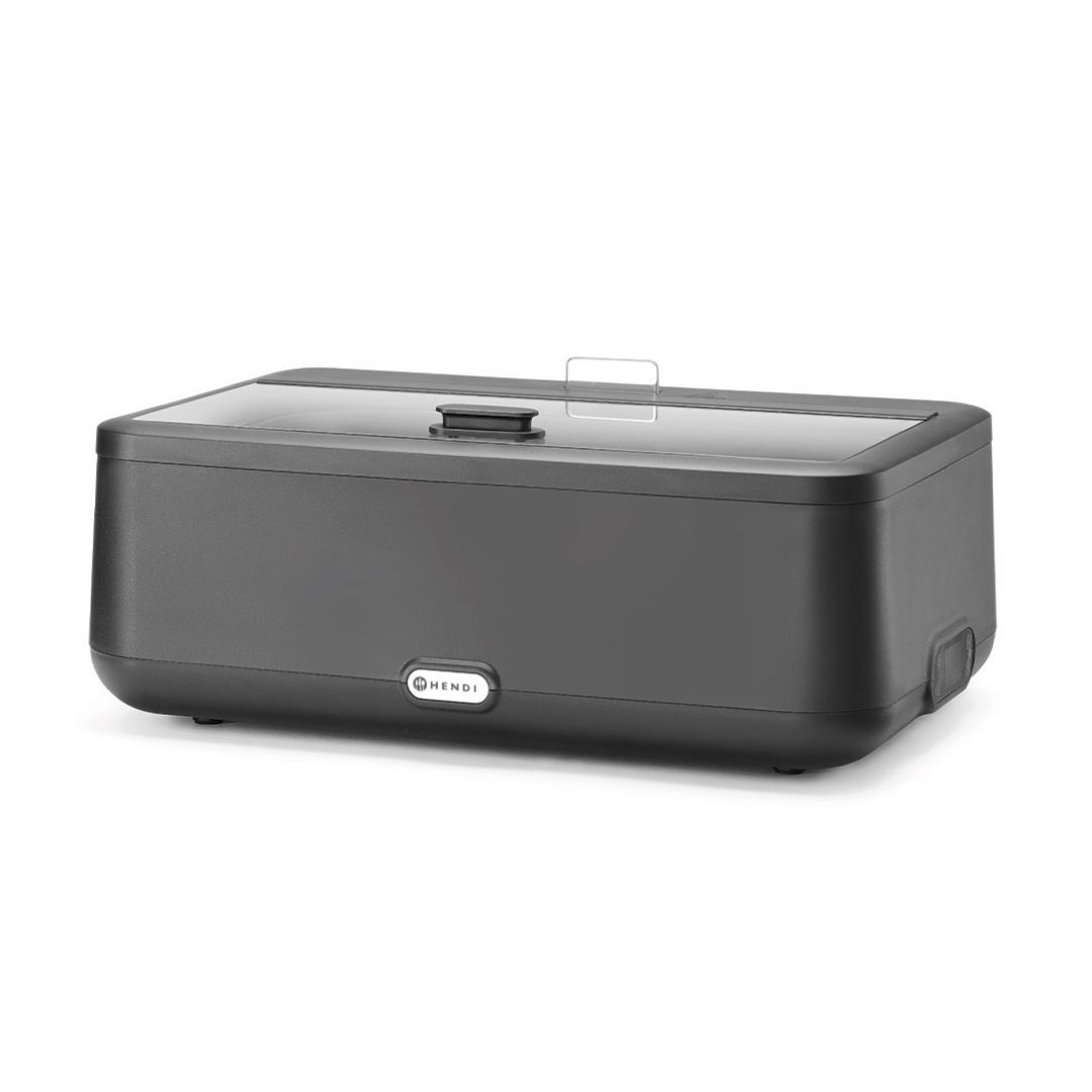 Chafing dish UNIQ elektrický so skleneným vekom, GN 1/1, 12,5 l, čierny