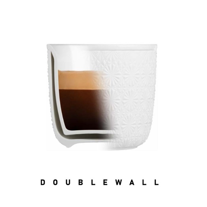 DOUBLEWALLS Porcelánová dvojstenná šálka STARS raw, 180 ml