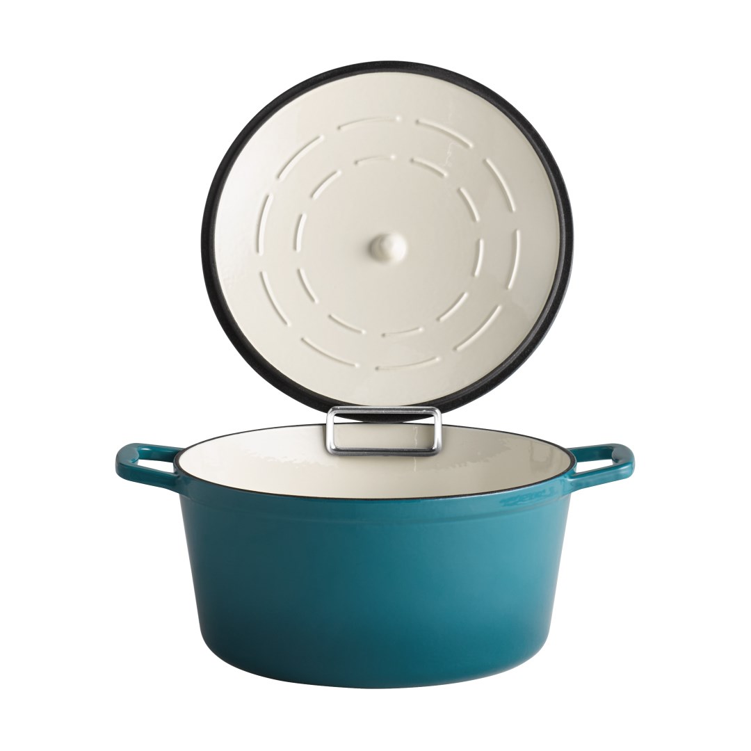 Liatinový hrniec s pokrievkou 5 STARS priemer 28 cm, 6 l, modrý