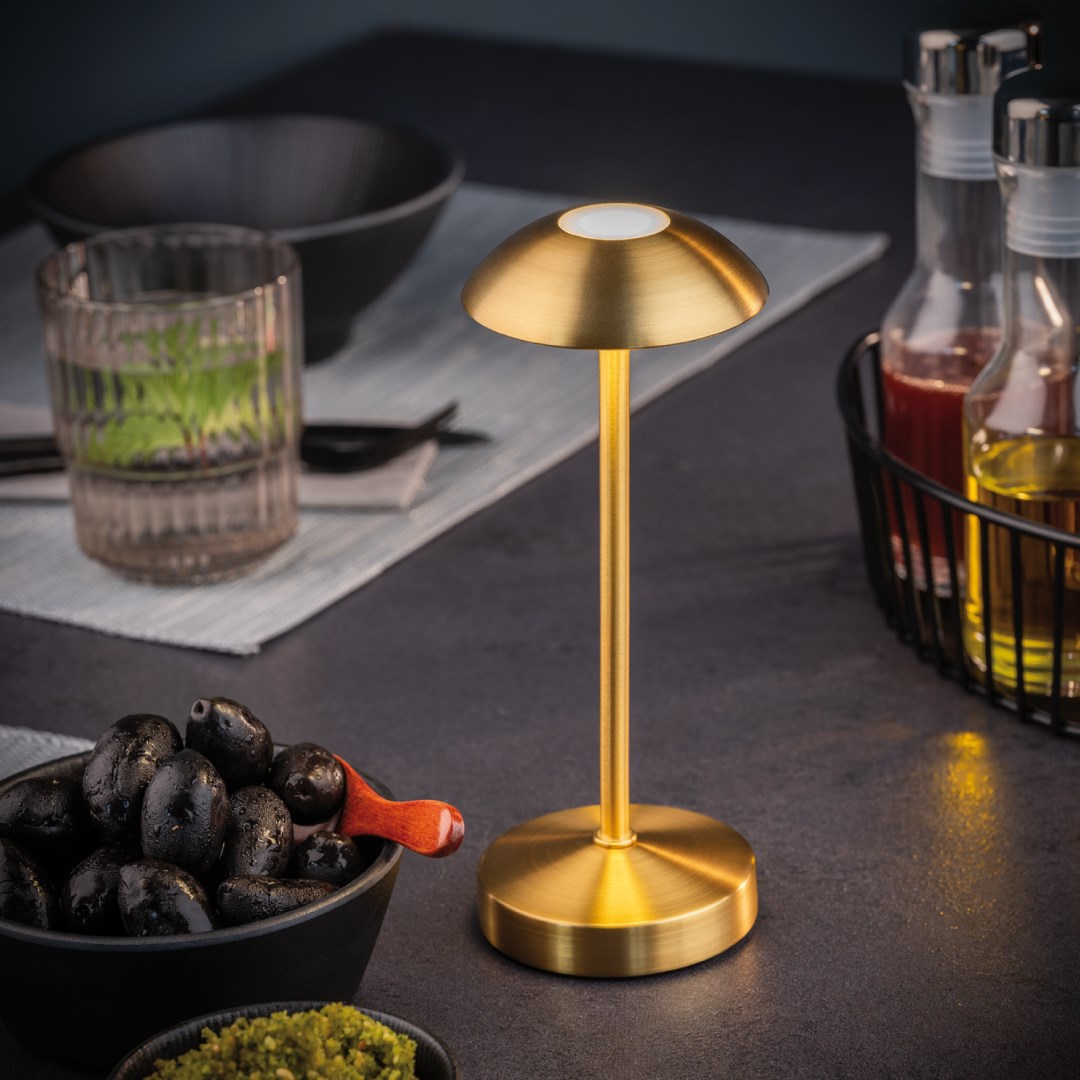 ALVA stolná lampa - zlatá, výška 20,5 cm