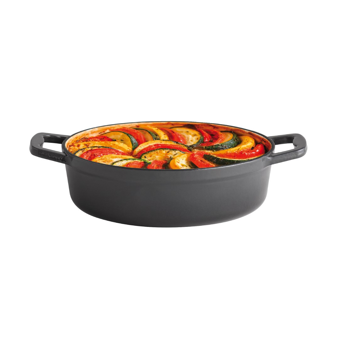 Litinový pekáč s poklicí 5 STARS 25x25 cm šedý 2,5l