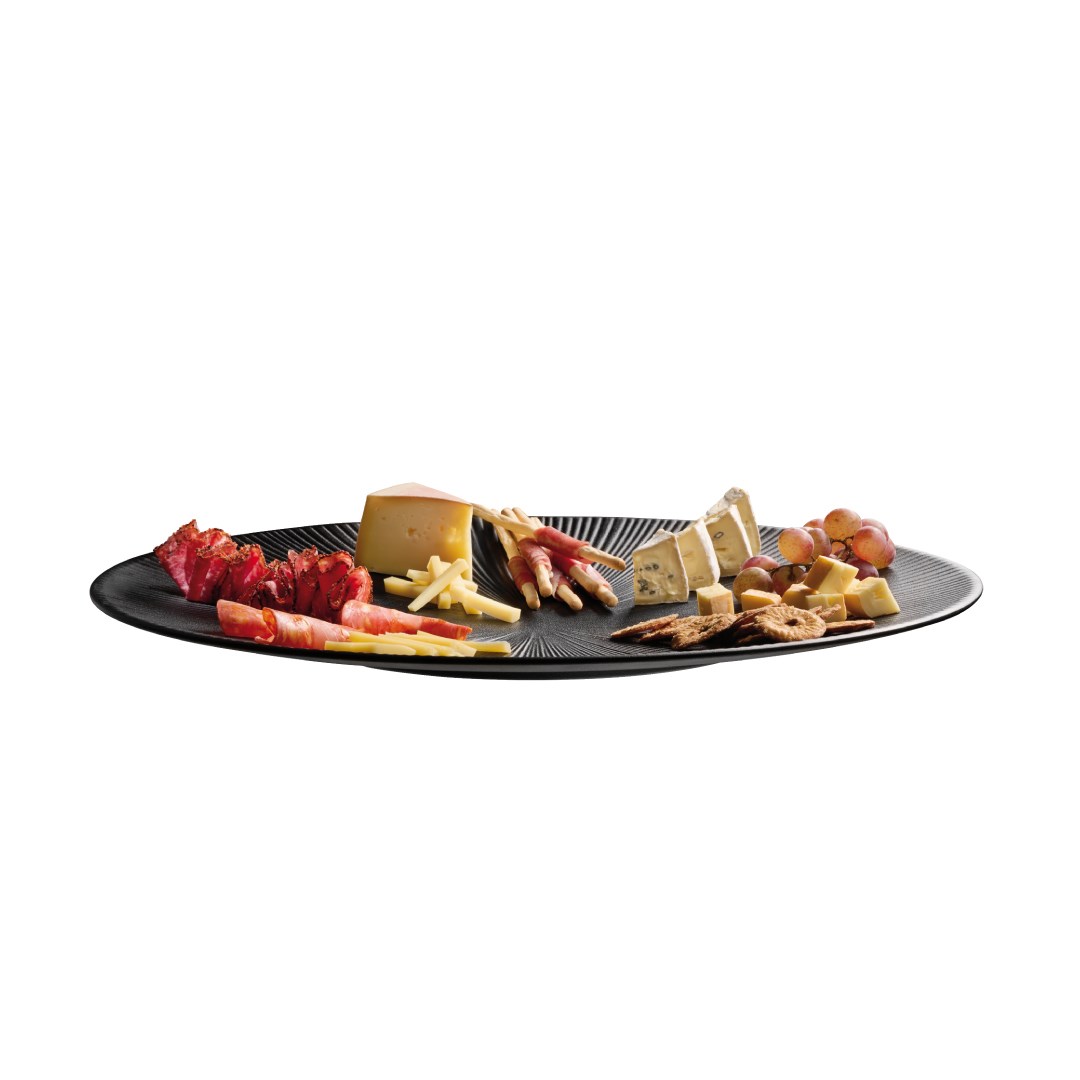 Melamínový servírovací tanier NERO, priemer 50 cm, čierny