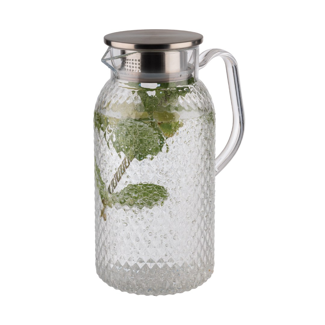 Plastový džbán s nerezovým viečkom, 1,8 l