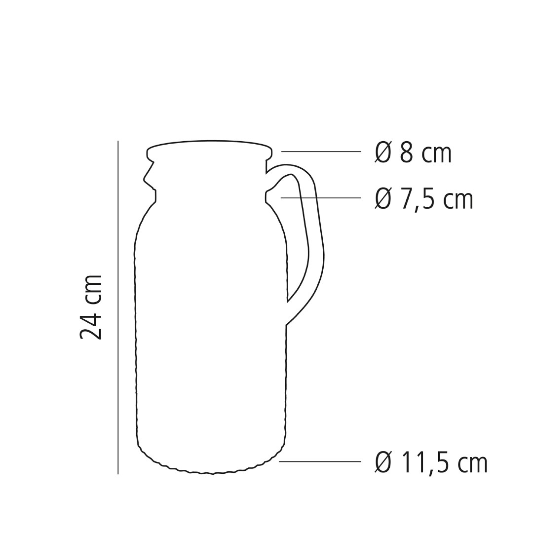 Plastový džbán s nerezovým viečkom, 1,8 l