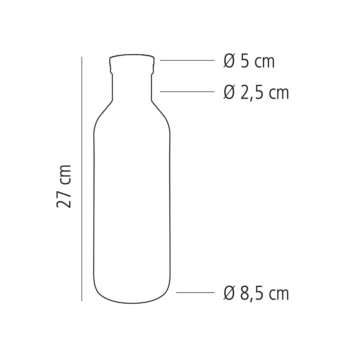 Karafa LINES s viečkom, 1 l, sklenená, hladká