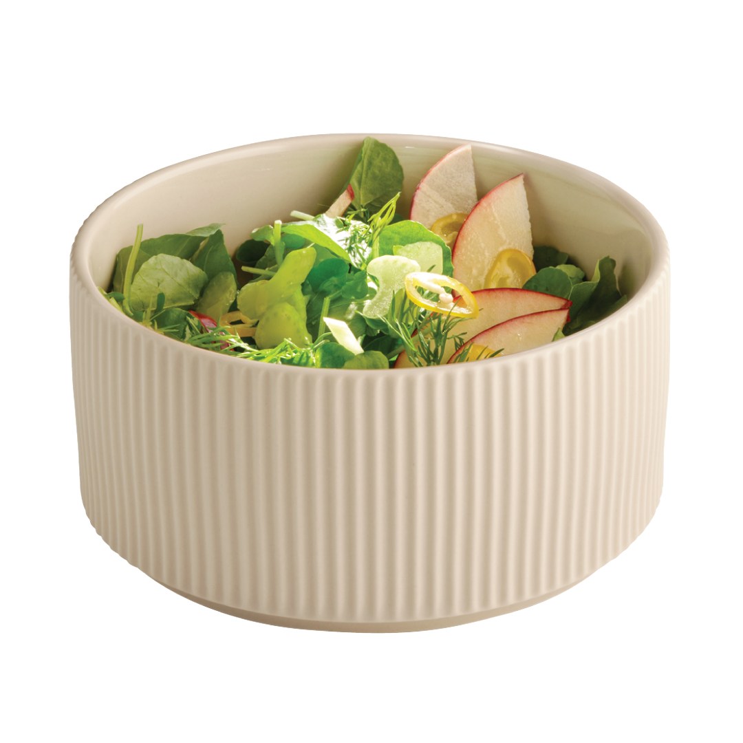 Miska 16 cm Grid, porcelán, béžová