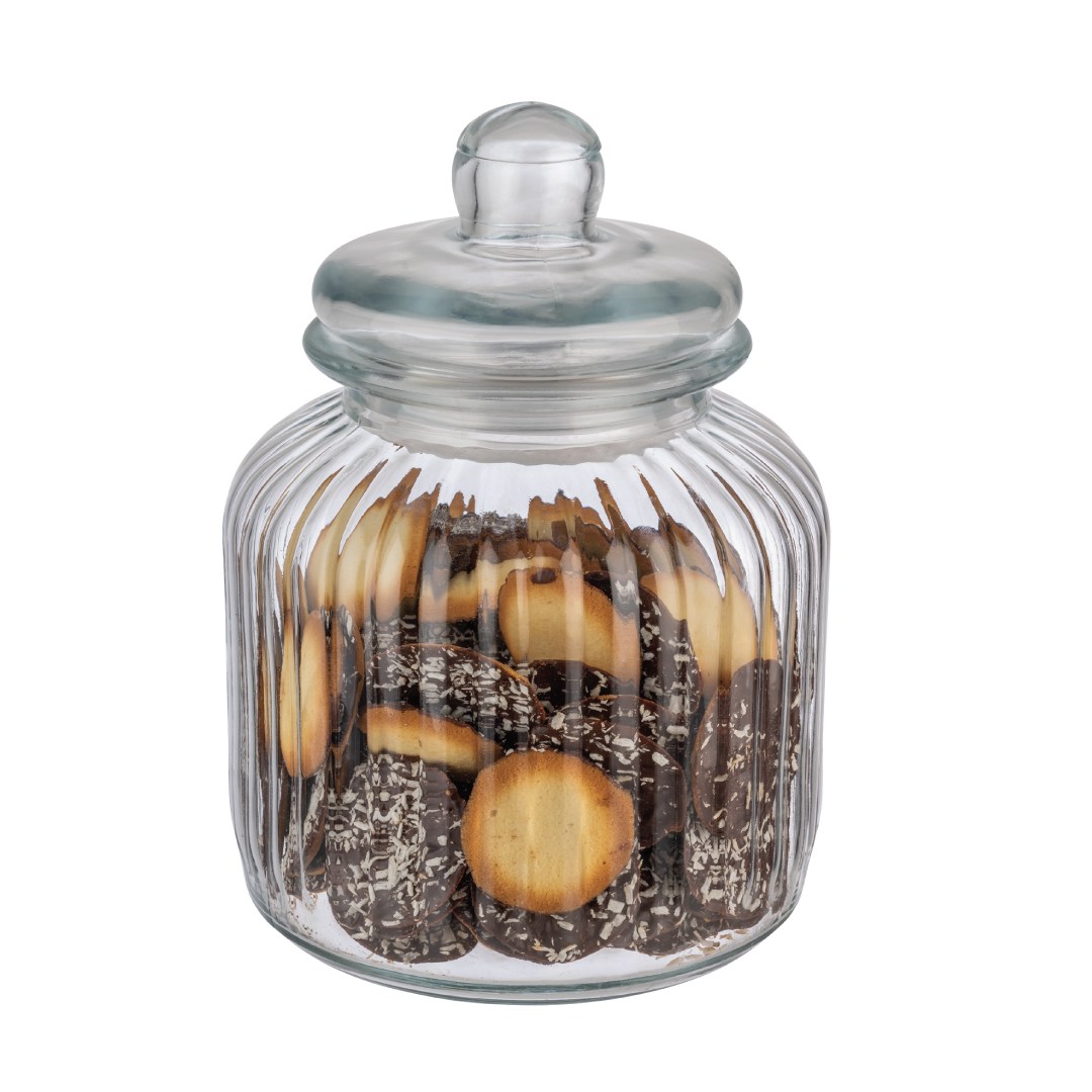 Sklenená nádoba COOKIEGO 3 l, pr.17 cm, v. 24,5 cm s vekom