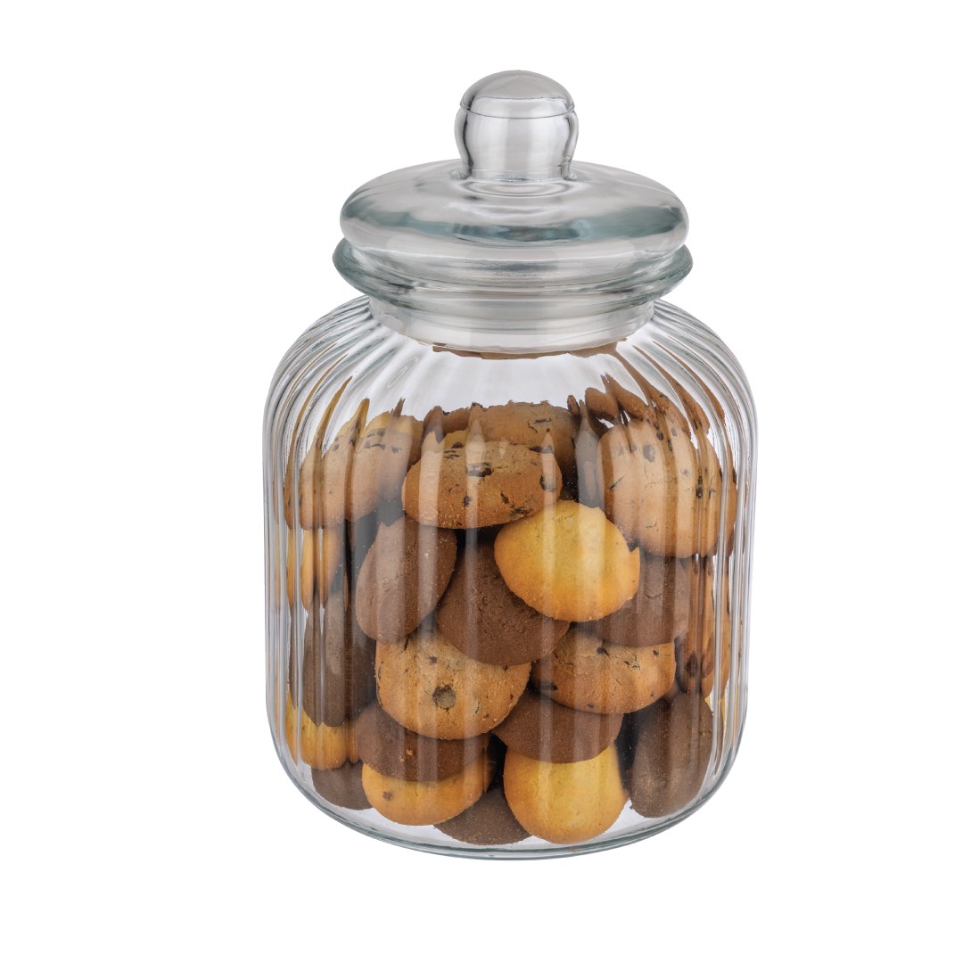 Sklenená nádoba COOKIEGO 3,7 l, pr.17,5 cm, v.27 cm s vekom