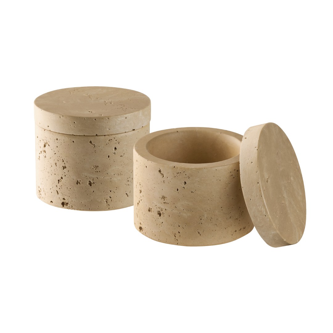dóza, súprava 2ks, priemer. 6CM, 40ml, MINERA, betón vzhľad vápenec