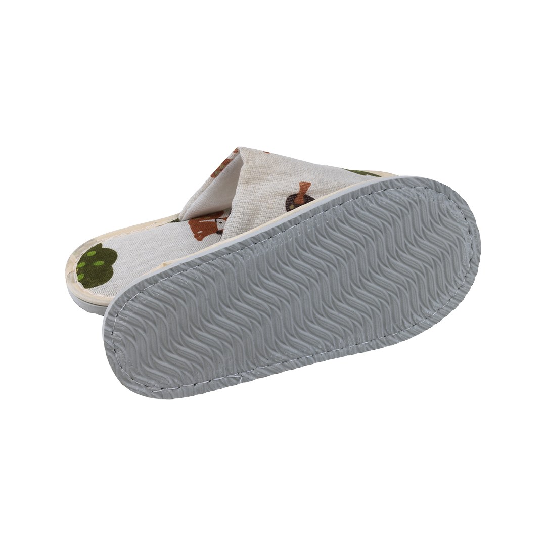 Detské šľapky zatvorené 23 x 9,5 cm, motív lesné zvieratká