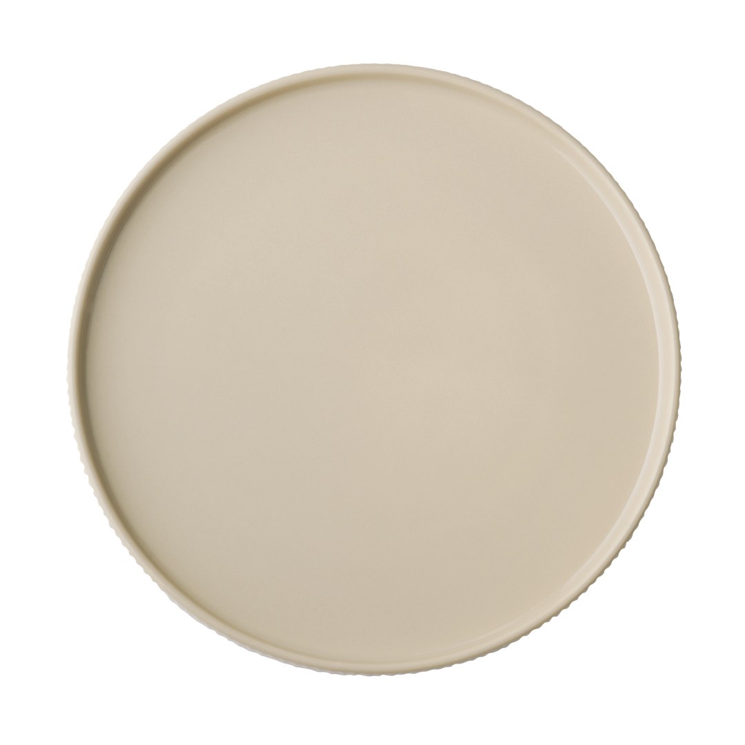 Tanier THE GRID, porcelán, béžová pr. 26 cm, v. 2,5 cm