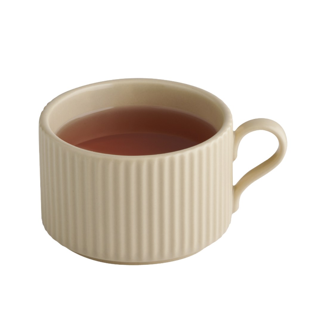 Šálka THE GRID, porcelán, béžová pr. 9 cm, v. 6 cm, 200 ml