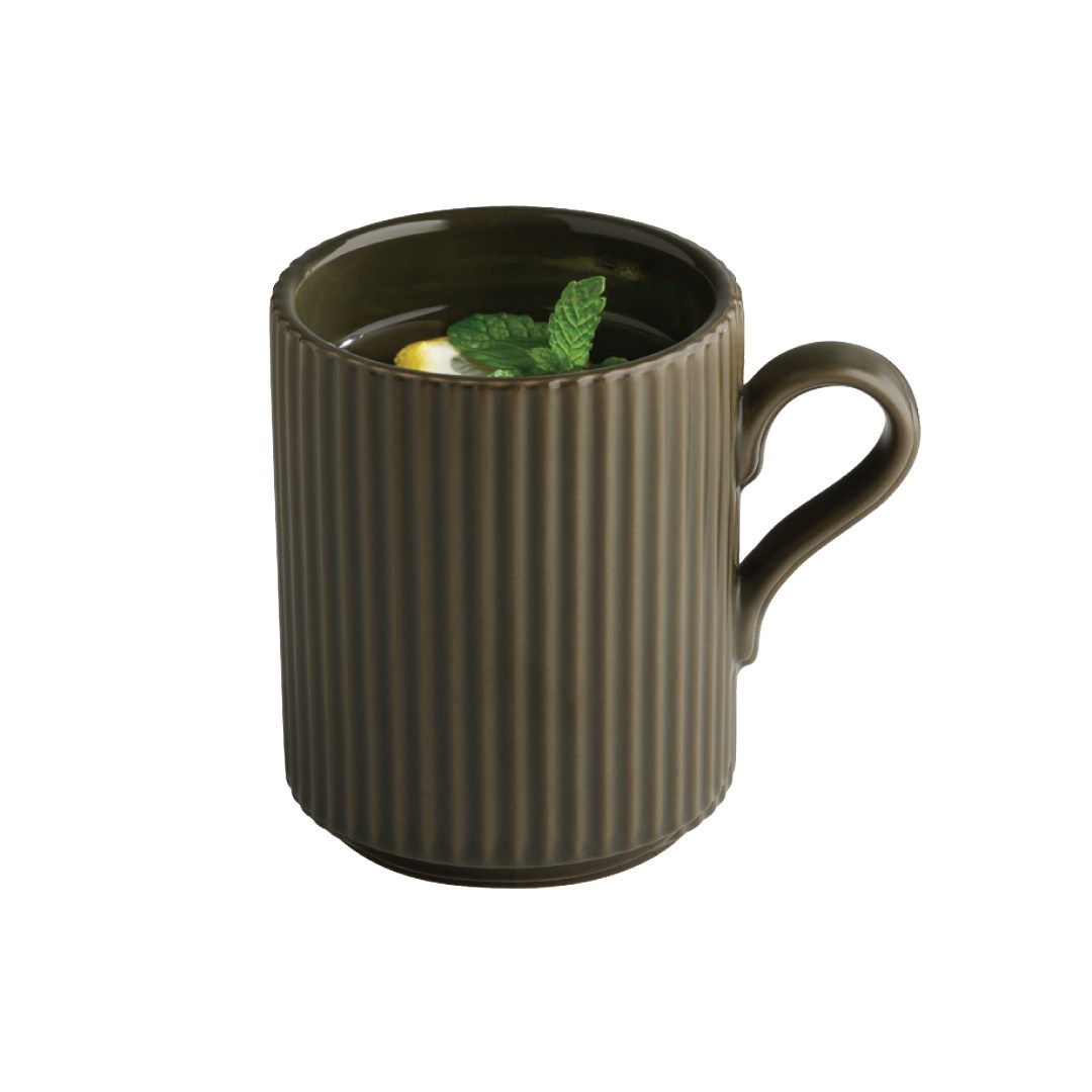 Hrnček THE GRID, porcelán, hnedá pr. 7,5 cm, v. 9,5 cm, 240 ml