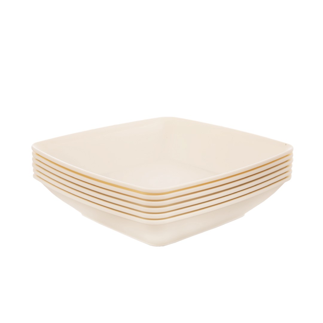 Hlboký tanier SANDY 17,5x17,5 cm, plastový, farba smotanová