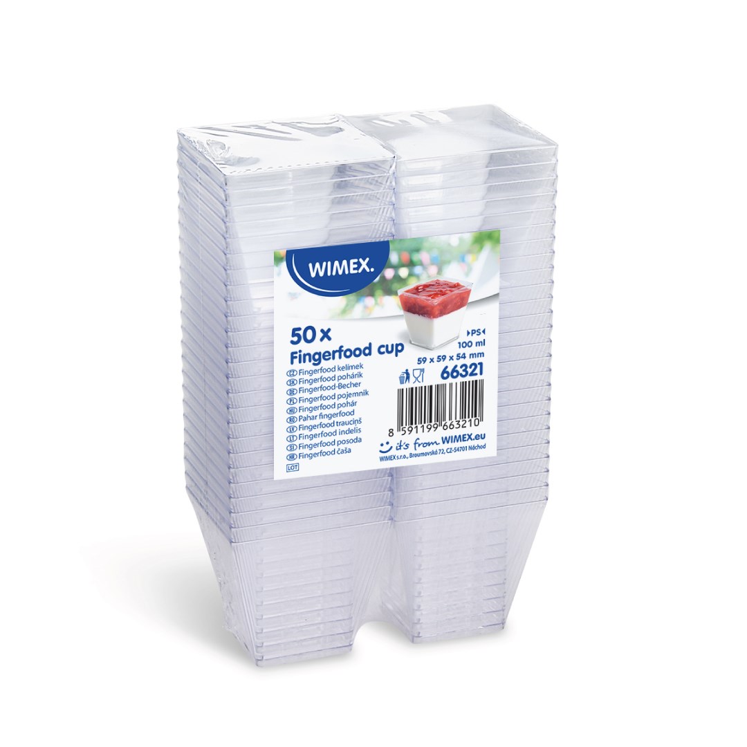 Hranatý kelímok Finger food 100ml / 50ks
