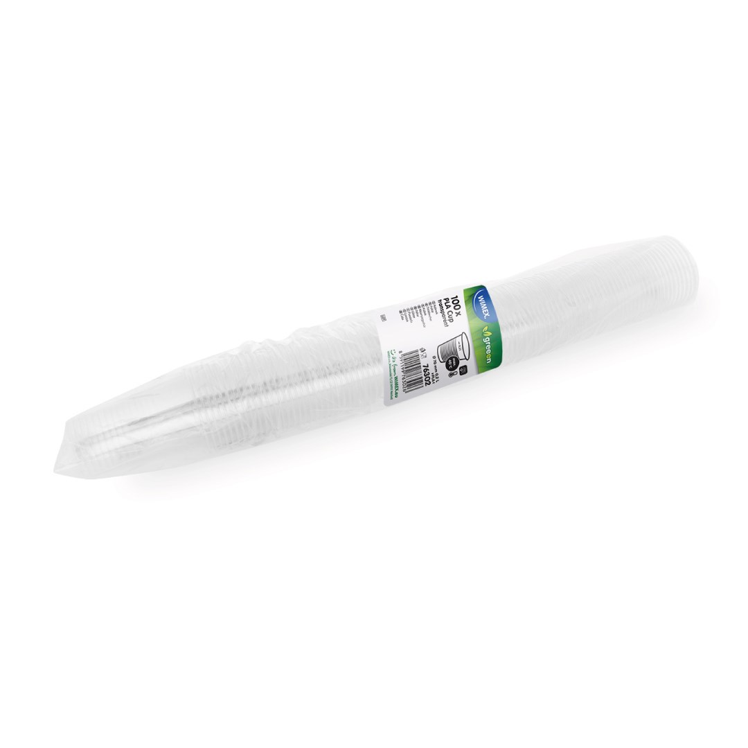 Téglik BIO, priehľadný (PLA) 0,2 l / 100 ks