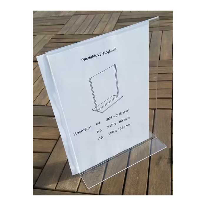 Stojanček na menu A4 plastový