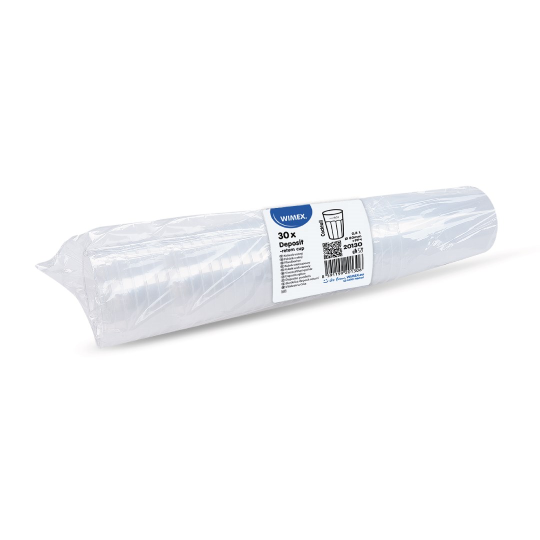 Vratný plastový kelímok "koktail" 0,3 l, 30 ks