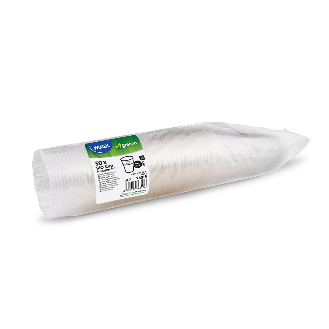 Téglik BIO, priehľadný (PLA) 0,5 l / 50 ks