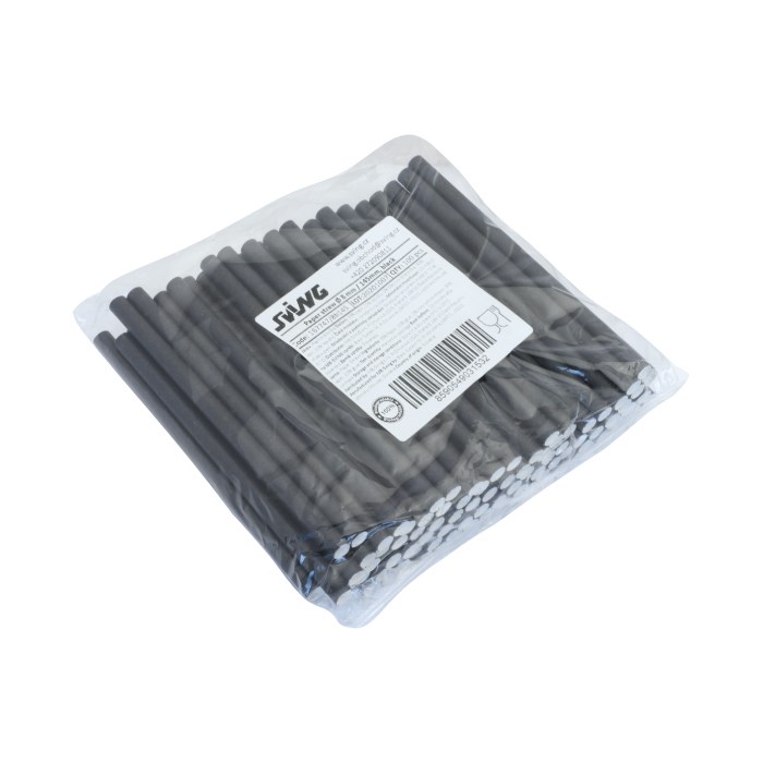slamka papierová koktailová JUMBO 14,5 cm, O 8 mm 100 ks čierna