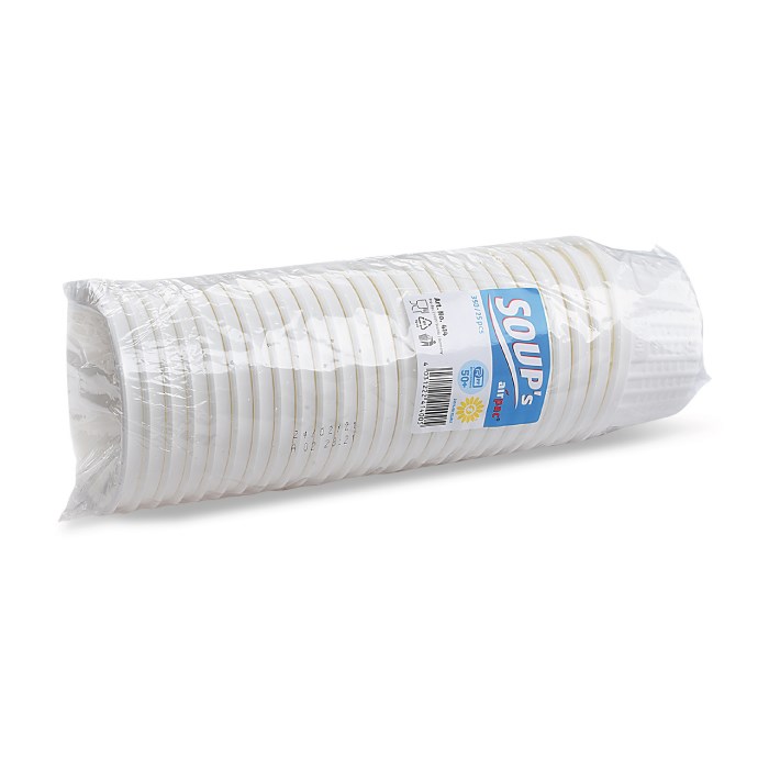 Termo miska "airpac" guľatá biela, 350 ml, priemer. 11,5 cm, (XPP) / 25 ks