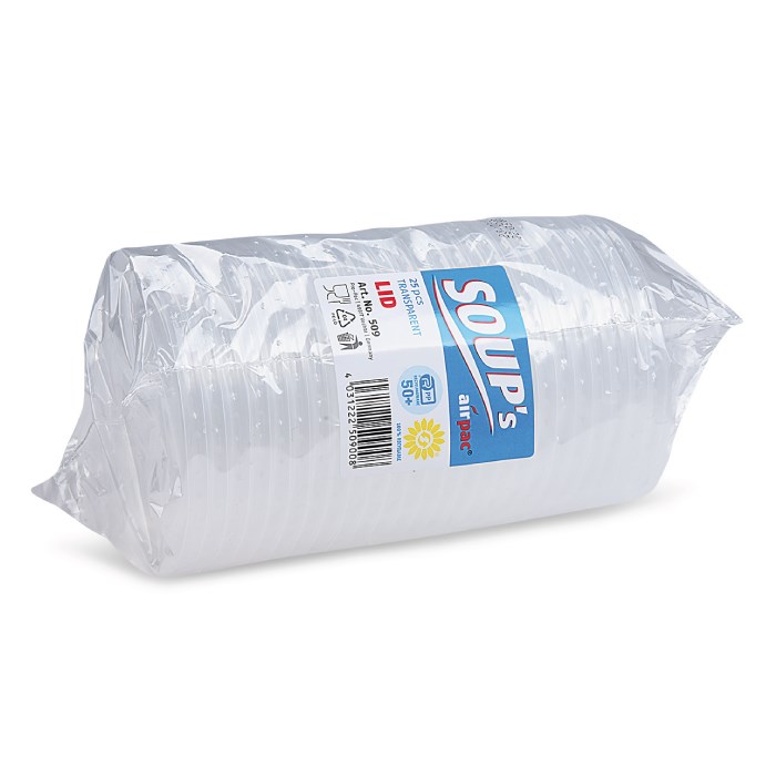 Viečko pre termo misky "airpac" okrúhle 350 + 500 ml, (PP) / 25 ks