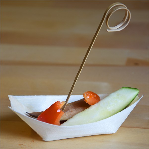 Fingerfood miska drevená, lodička 13x8cm 100ks