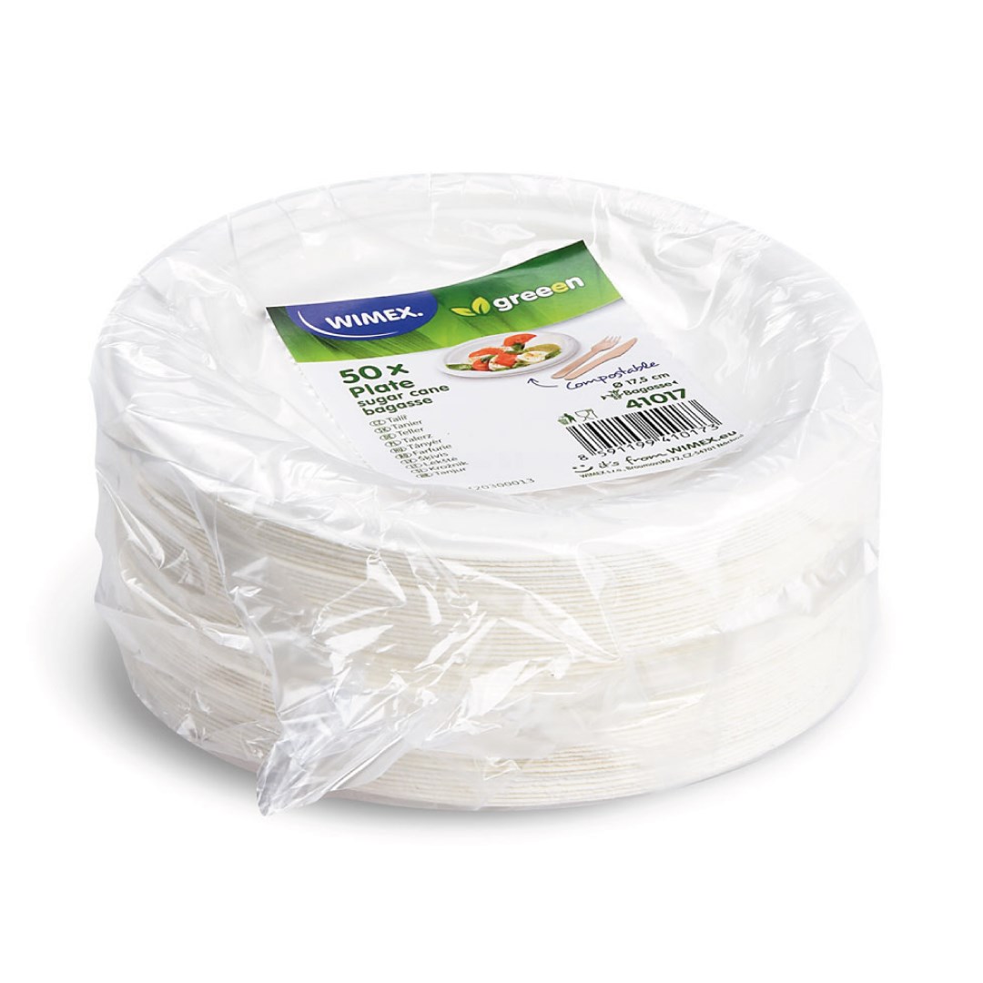 tanier okrúhly BIO cukrová trstina O 17,5 cm 50 ks