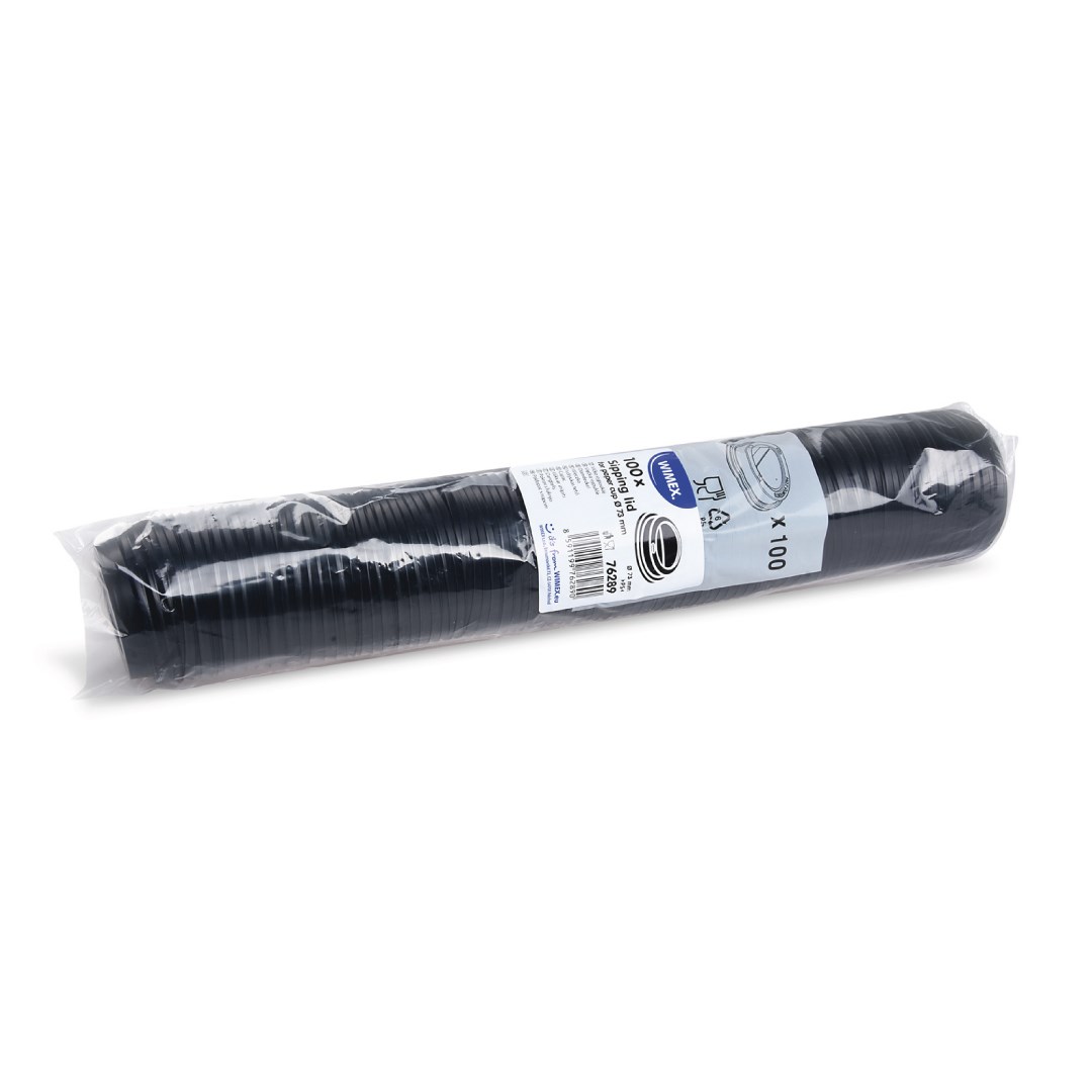 viečko vypuklé čierne pre papierové tégliky priem 73mm 100ks (PS)