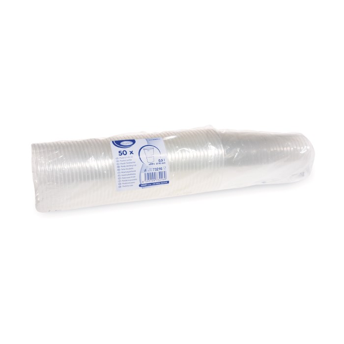 Téglik priehľadný 0,5 l 50 ks (PP)
